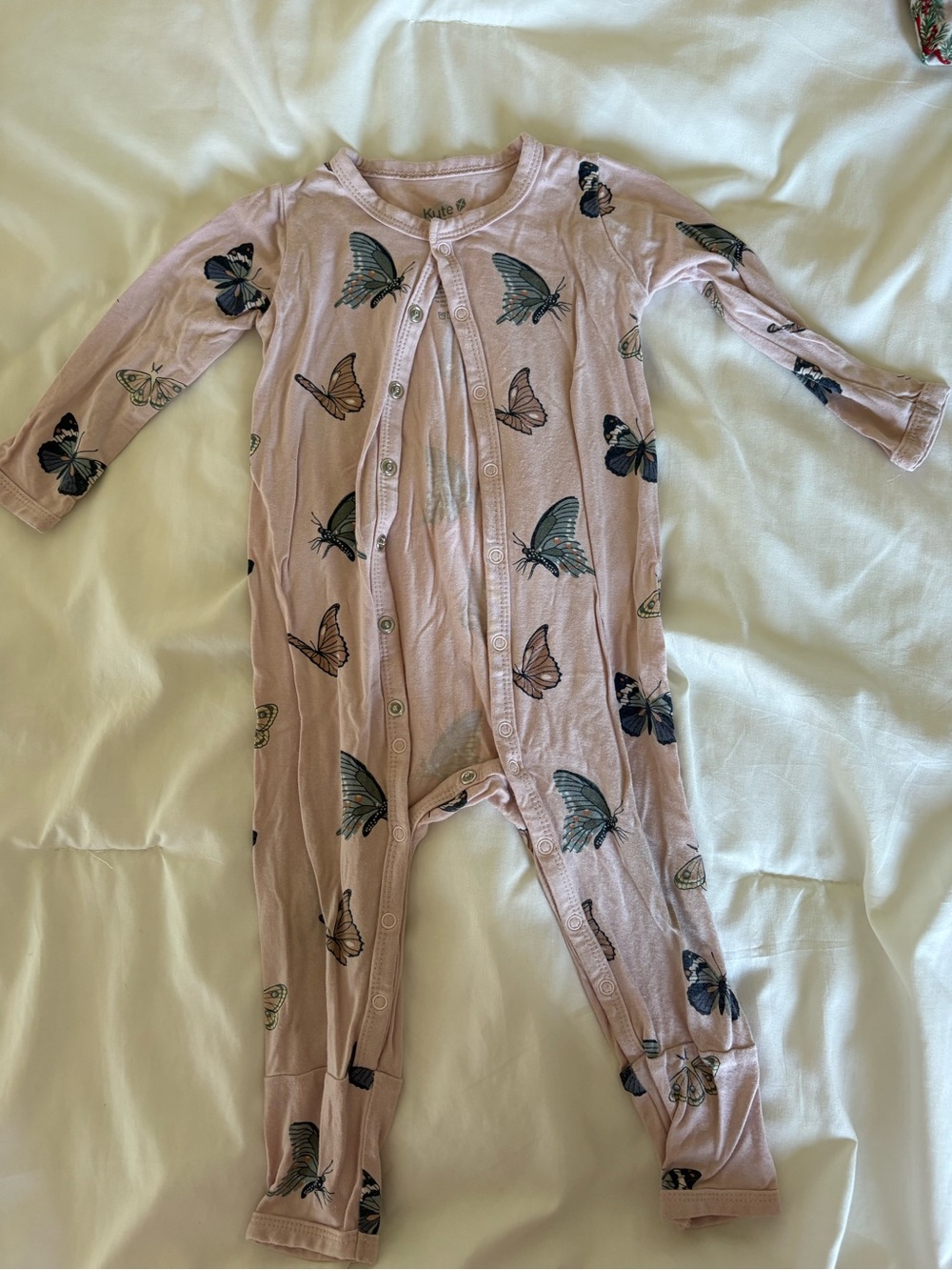 Kyte baby Pink Butterfly One-Piece Footless Romper